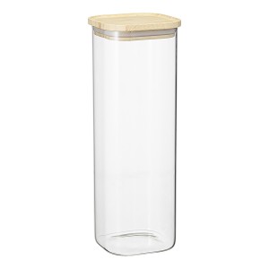 Банка для хранения квадратная glass bamboo, 2,2 л