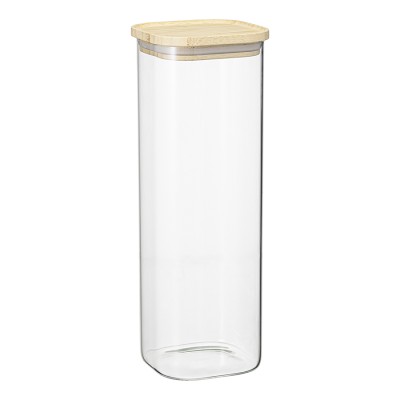 Банка для хранения квадратная glass bamboo, 2,2 л