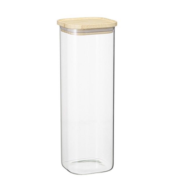 Банка для хранения квадратная glass bamboo, 2,2 л