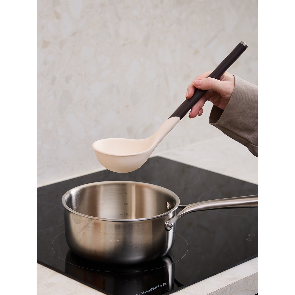 Половник smartchef, 31 см, бежевый/бордовый