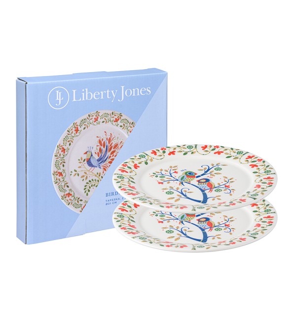 Набор тарелок love birds из коллекции birds of paradise в подарочной упаковке, D21 см, 2 шт.