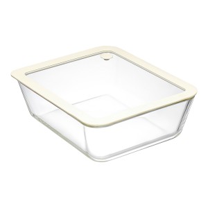 Контейнер для запекания и хранения с вакуумным эффектом vacuum glass, 2,6 л, молочный