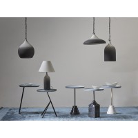 Столик кофейный sustainable collection, D38 см, серо-голубой/черный