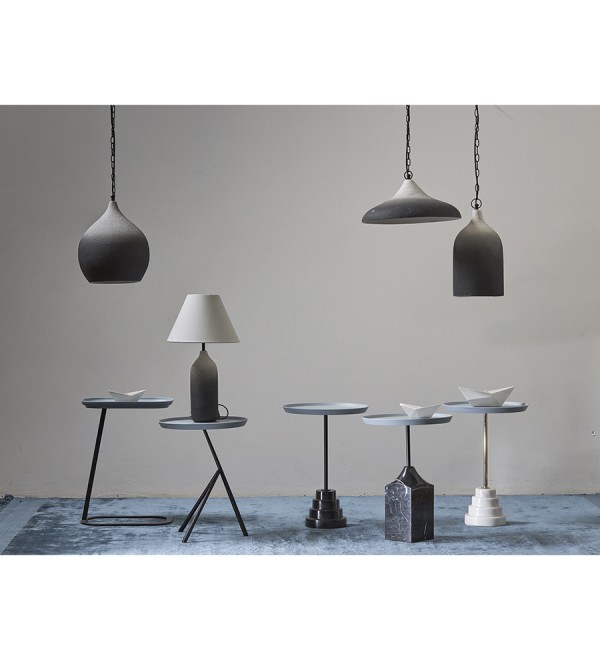 Столик кофейный sustainable collection, D38 см, серо-голубой/черный