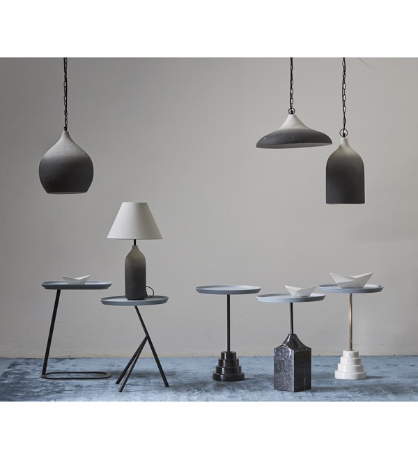 Столик кофейный sustainable collection, D38 см, серо-голубой/черный