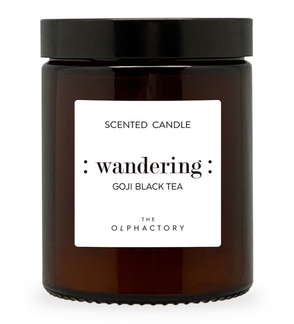 Свеча ароматическая the olphactory, wandering, goji black tea, 30 ч