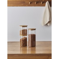 Банка для хранения прямоугольная glass bamboo, 1,3 л