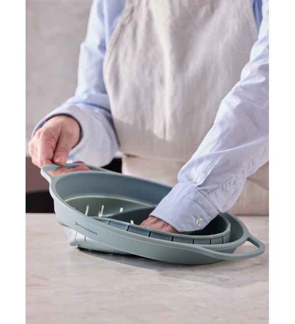 Дуршлаг складной силиконовый smart helper, D25,5 см, шалфей