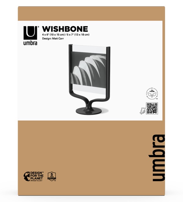 Фоторамка wishbone, 18х25 см, черная