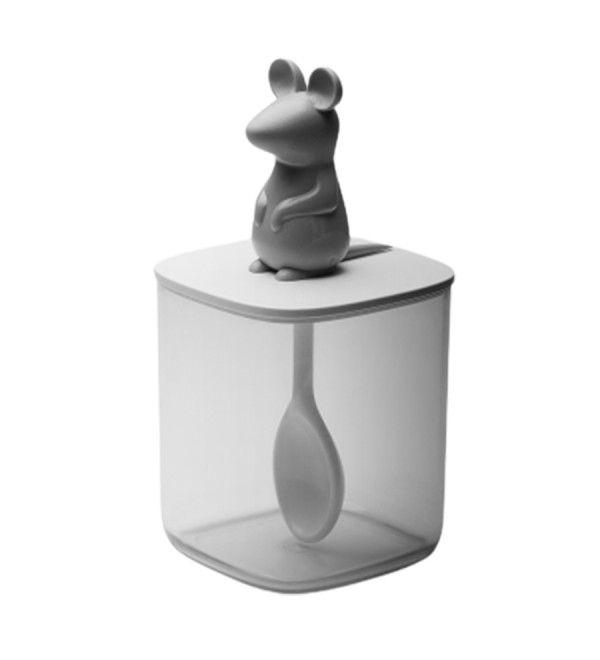 Банка для сыпучих продуктов lucky mouse seasoning с ложкой, 250 мл