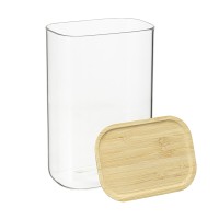 Банка для хранения прямоугольная glass bamboo, 1,3 л