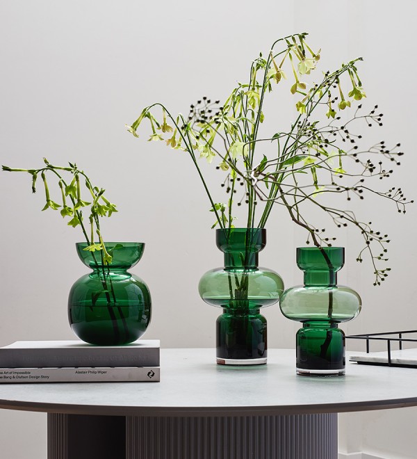 Ваза florum, 25 см, изумрудная