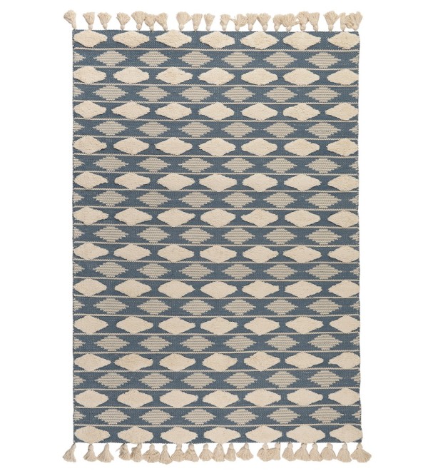 Ковер из хлопка синего цвета argyle из коллекции ethnic, 160х230 см