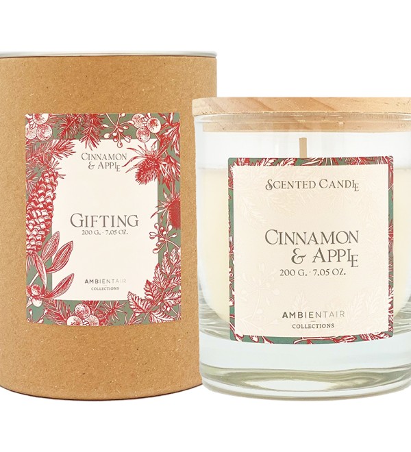 Свеча ароматическая gifting, cinnamon&apple, 40 ч