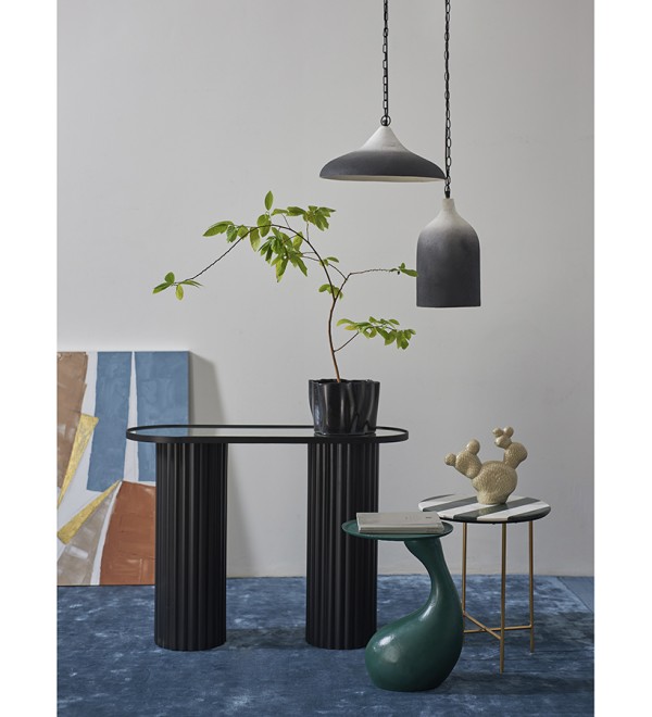 Светильник подвесной sustainable collection, D22х39 см, черный/белый