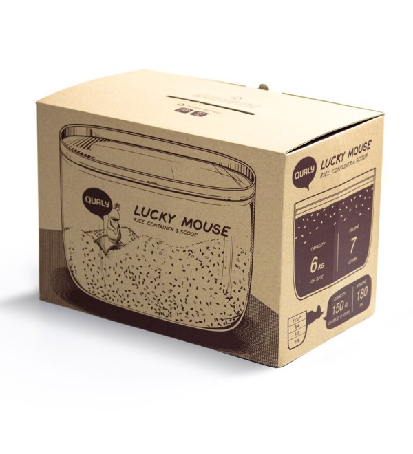 Контейнер с мерной ложкой lucky mouse, 7 л