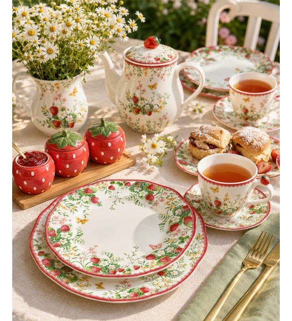 Набор банок для хранения на подставке jardin des fraise, 3шт.