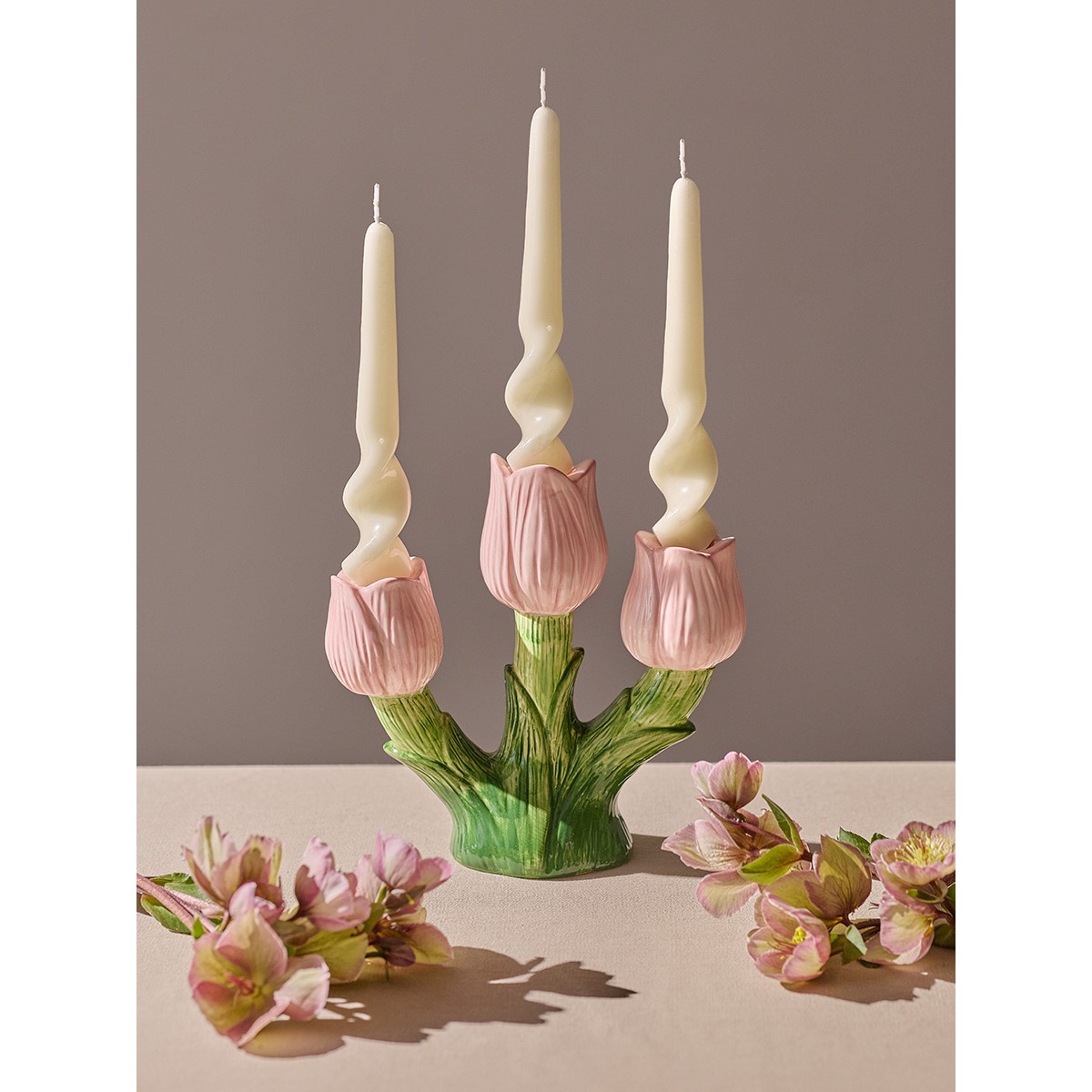 Подсвечник floret для трех свечей из коллекции blossom, 20 см
