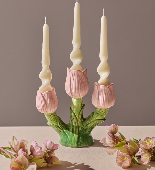 Подсвечник floret для трех свечей из коллекции blossom, 20 см