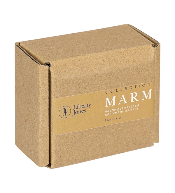 Набор держателей для именных карт marm, белый мрамор, 4 шт.