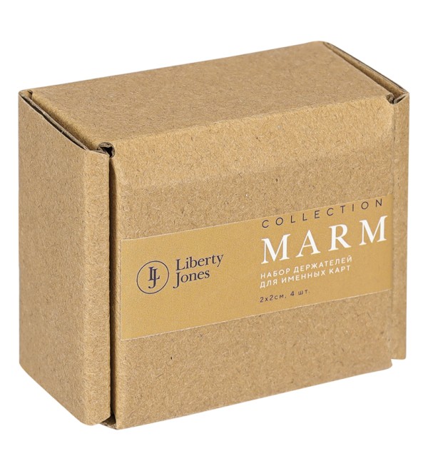 Набор держателей для именных карт marm, белый мрамор, 4 шт.