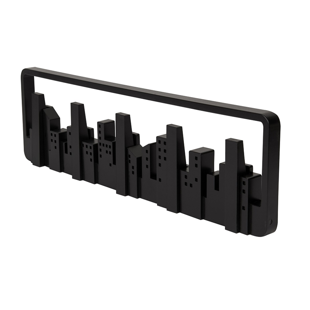 Вешалка настенная skyline, 50 см, черная, 5 крючков