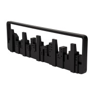 Вешалка настенная skyline, 50 см, черная, 5 крючков