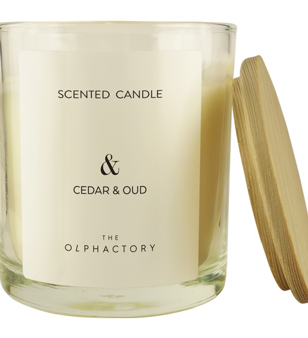 Свеча ароматическая the olphactory, &, cedar&oud, 40 ч