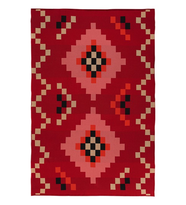 Плед из хлопка по мотивам башкирских орнаментов из коллекции cultural heritage, 130х180 см