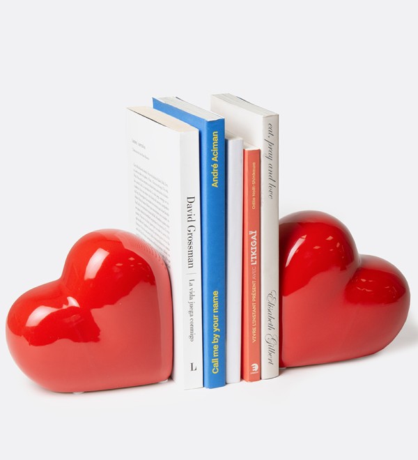 Держатель для книг love, 14х14 см, красный, 2 шт.