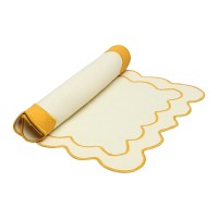 Салфетка под приборы с контрастным кантом горчичного цвета из коллекции trendy ruffles, 35х45 см