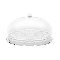 Блюдо сервировочное с крышкой vanity, D30 см, прозрачное