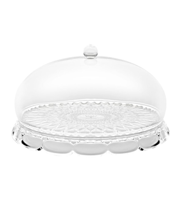 Блюдо сервировочное с крышкой vanity, D30 см, прозрачное