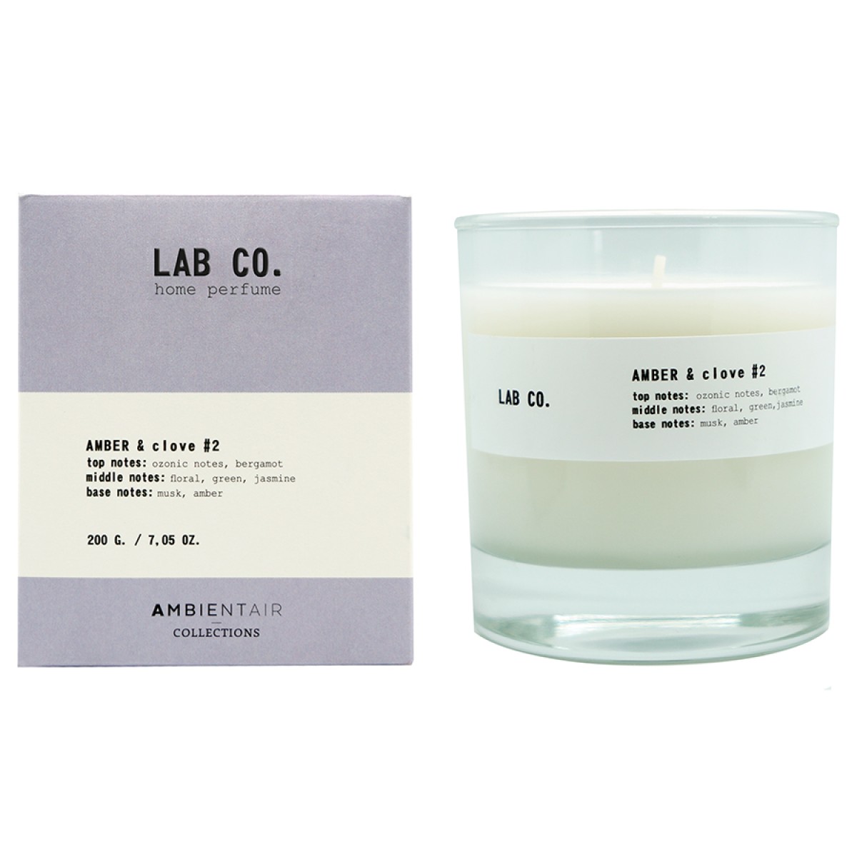 Свеча ароматическая lab co, amber&clove, 40 ч