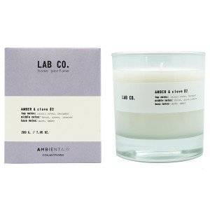 Свеча ароматическая lab co, amber&clove, 40 ч