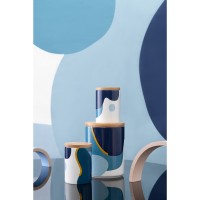 Банка для хранения синего цвета с авторским принтом из коллекции freak fruit, 1,25л