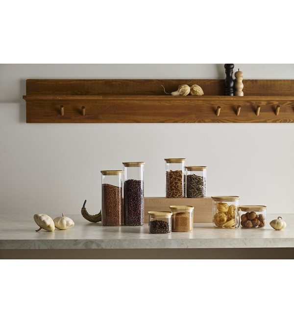 Банка для хранения квадратная glass bamboo, 2,2 л