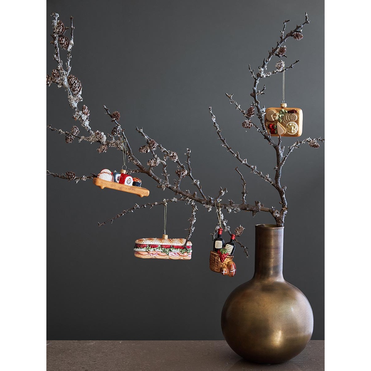 Набор ёлочных украшений christmas feast из коллекции new year essential, 4 шт.