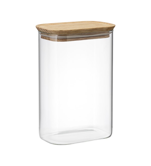 Банка для хранения прямоугольная glass acacia, 1,3 л