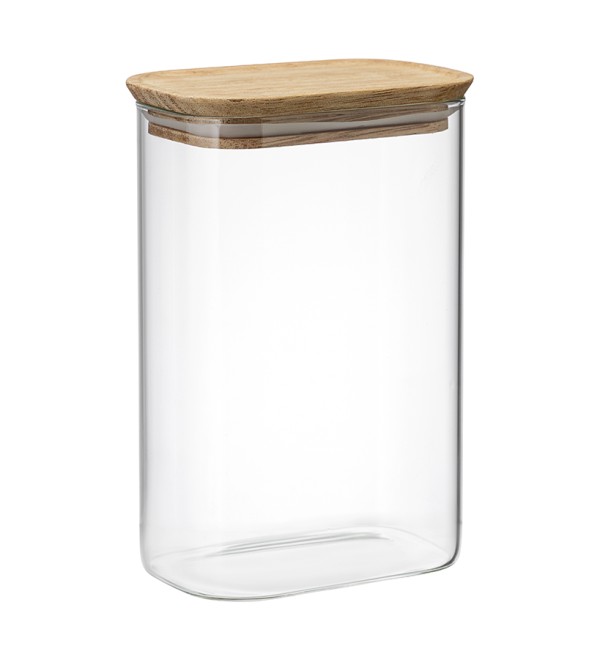 Банка для хранения прямоугольная glass acacia, 1,3 л