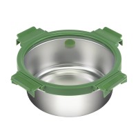 Контейнер стальной круглый click steel, 1,5 л, зеленый