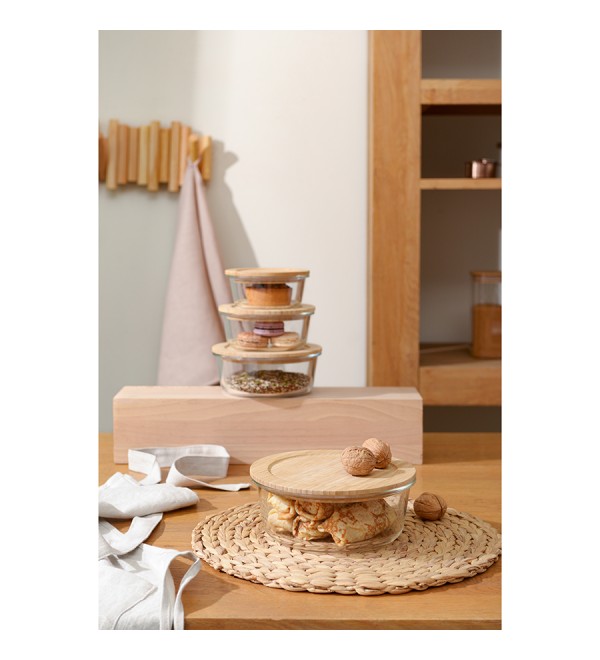 Контейнер для запекания и хранения eco store с крышкой из бамбука, 1300 мл