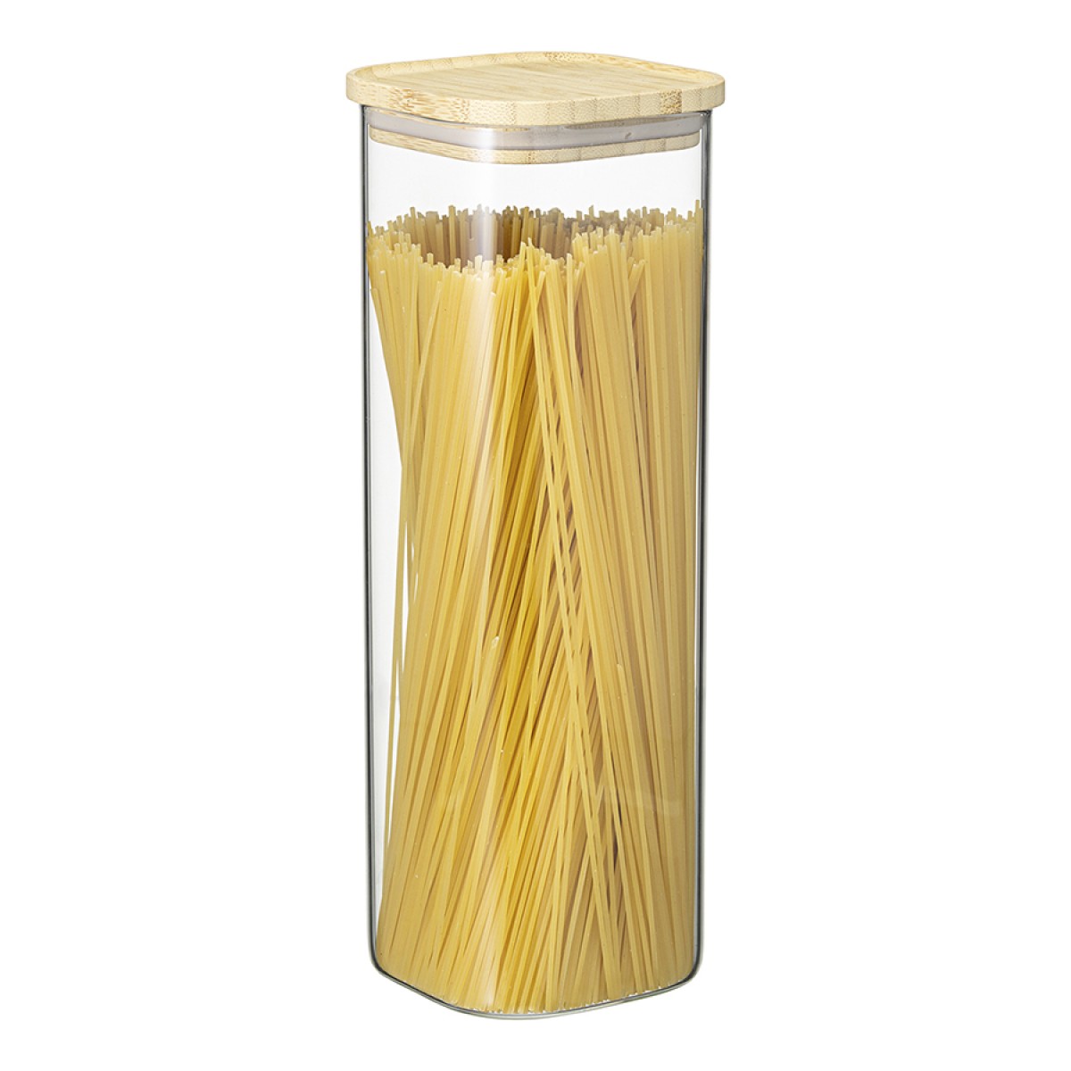 Банка для хранения квадратная glass bamboo, 2,2 л