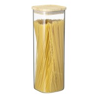 Банка для хранения квадратная glass bamboo, 2,2 л