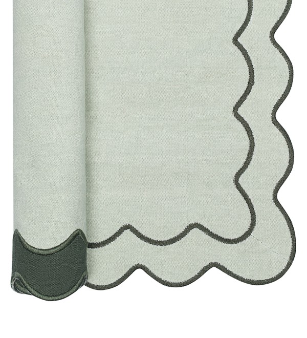 Салфетка под приборы с контрастным кантом зеленого цвета из коллекции trendy ruffles, 35х45 см