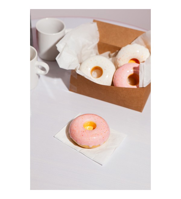 Подсвечник fast food, donut, D7 см, розовый
