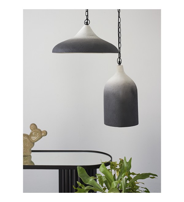 Светильник подвесной sustainable collection, D22х39 см, черный/белый