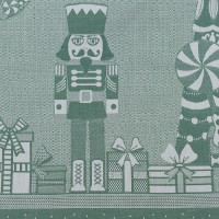 Скатерть из хлопка зеленого цвета с рисунком Щелкунчик из коллекции new year essential, 180х260см