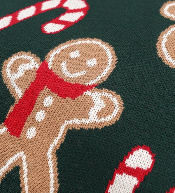 Подушка вязаная с новогодним рисунком gingerman из коллекции new year essential, 45x45 см