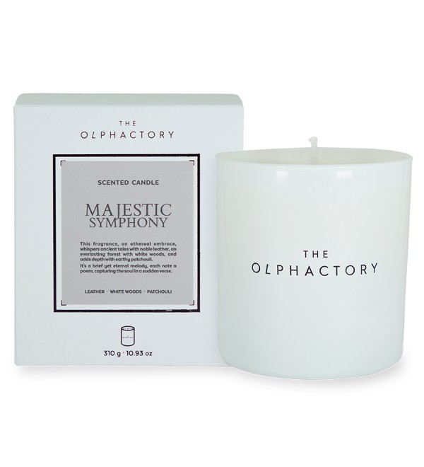 Свеча ароматическая the olphactory, white insignia, majestic symphony, 60 ч